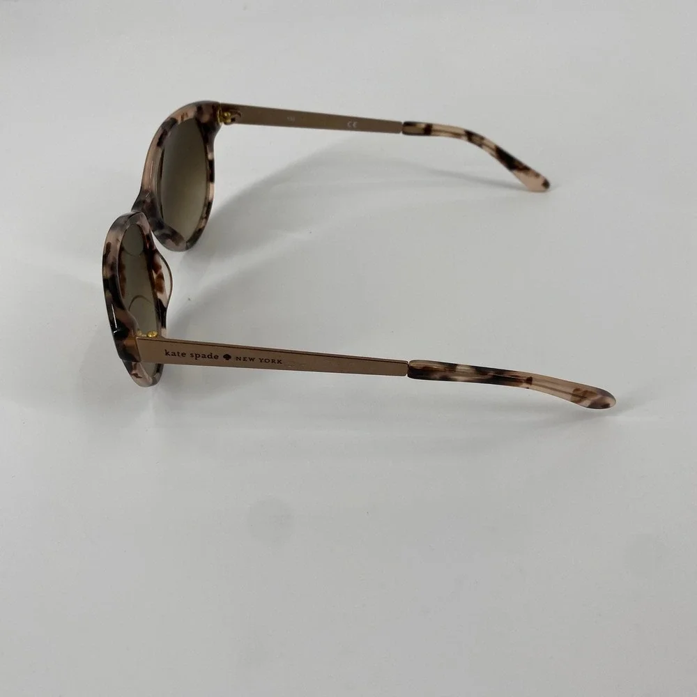 Kate Spade Womens OS Pink Tortoise Gold Arm Cat Eye Sunglasses